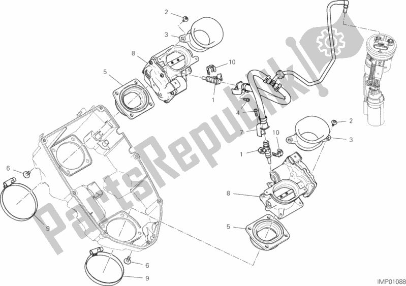 Alle onderdelen voor de Gasklephuis van de Ducati Multistrada 1260 ABS 2020